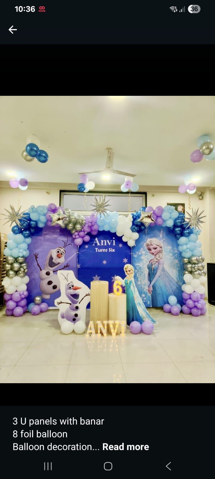 Frozen theme balloon decoration 
