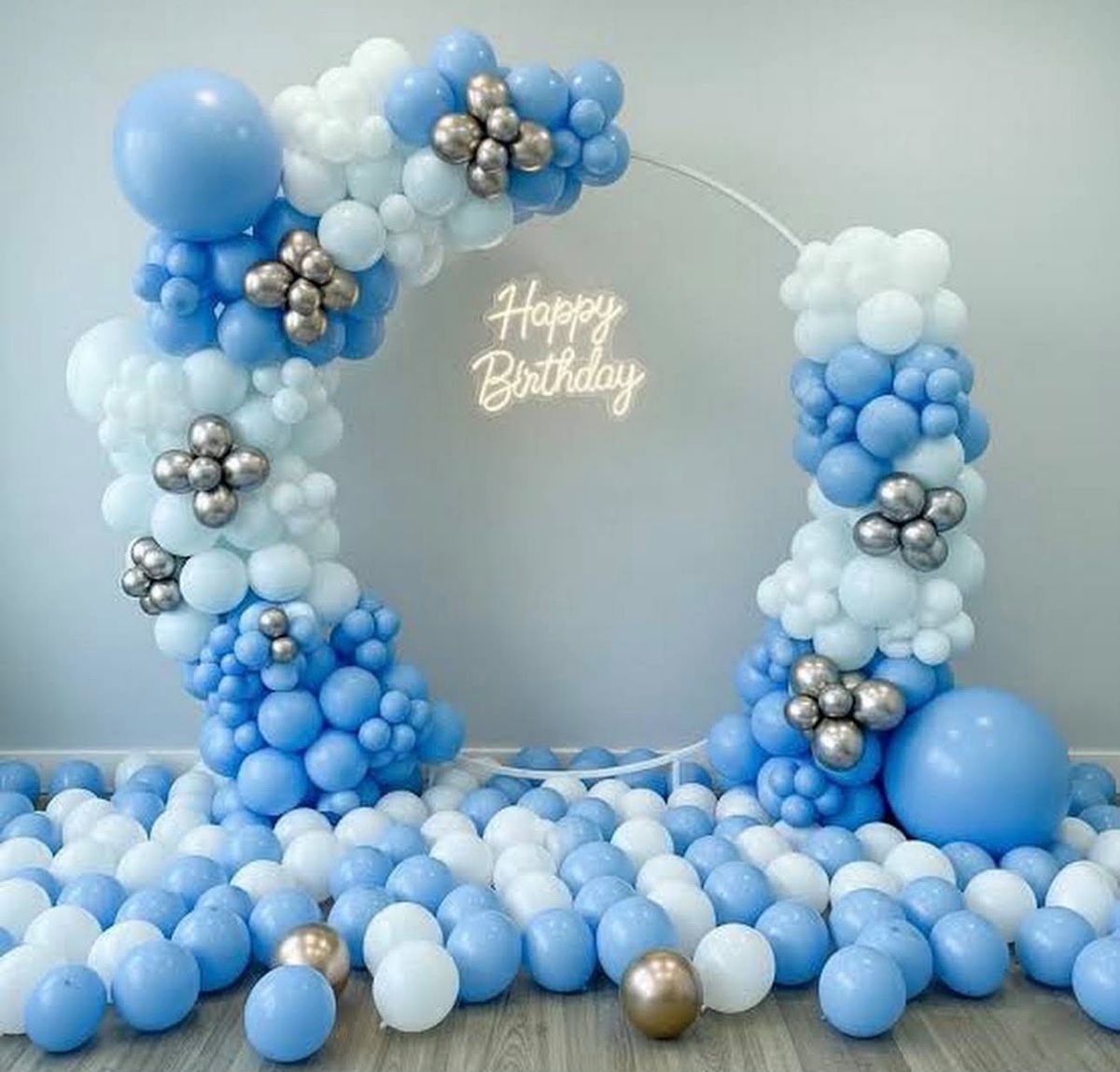 Sky blue theme balloon decoration ring 