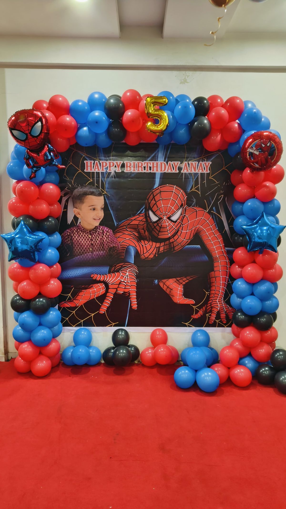 Spiderman man theme birthday decoration 