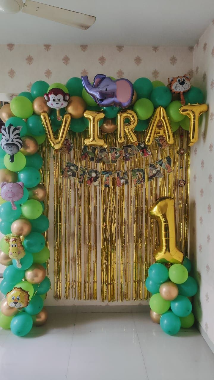1st birthday decoration jungle theme arch 