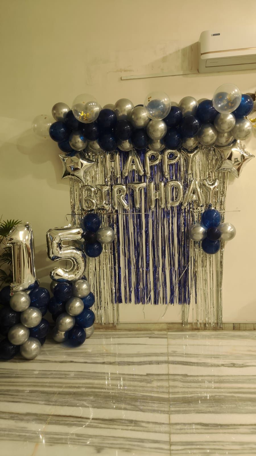 Blue and sliver balloon arch Decoration 