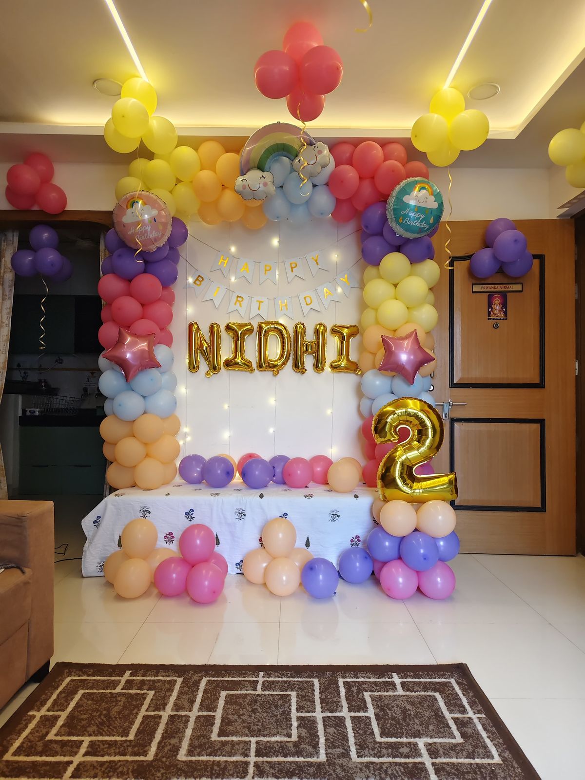 Rainbow theme balloon decoration 