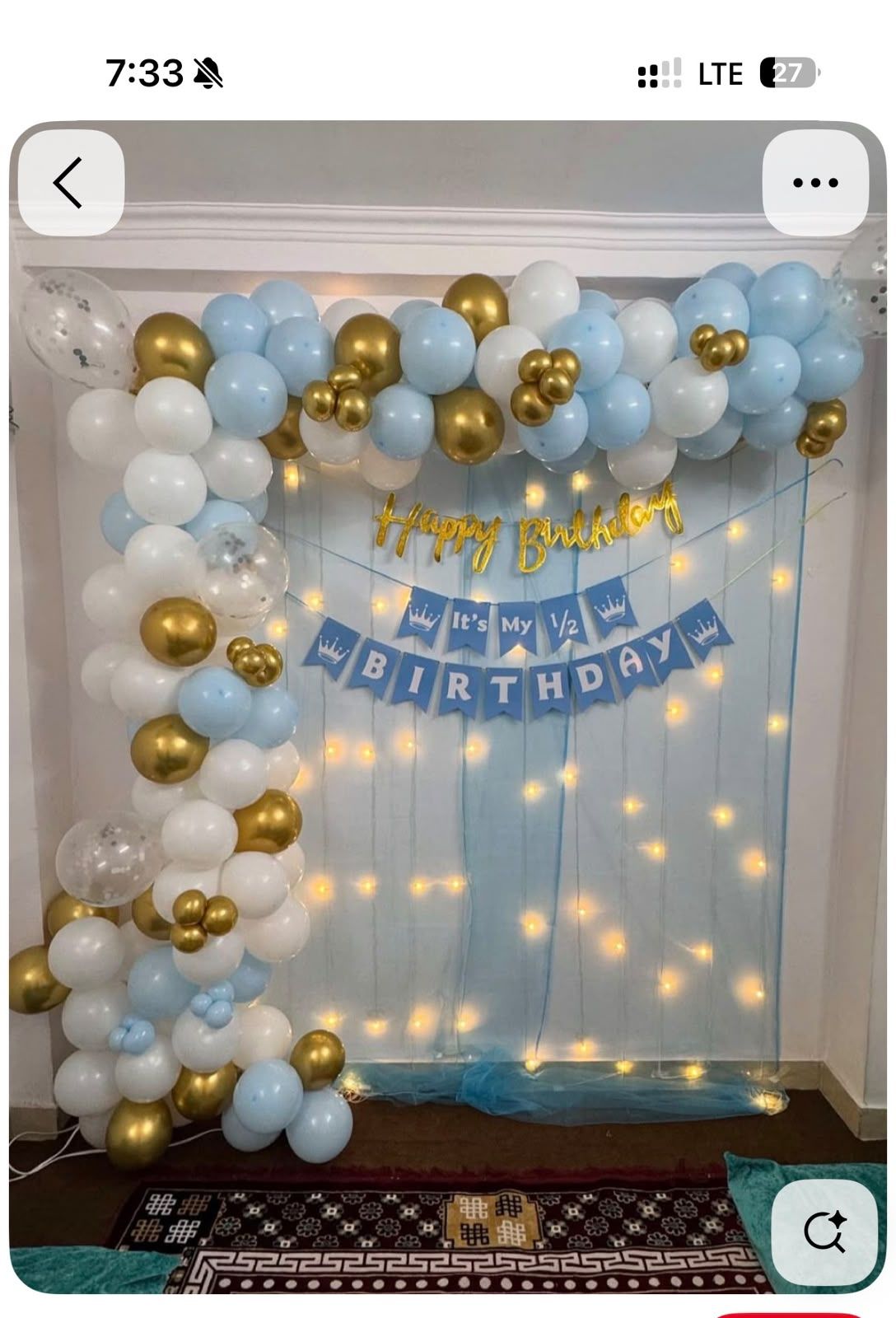 Sky blue theme balloon decoration 