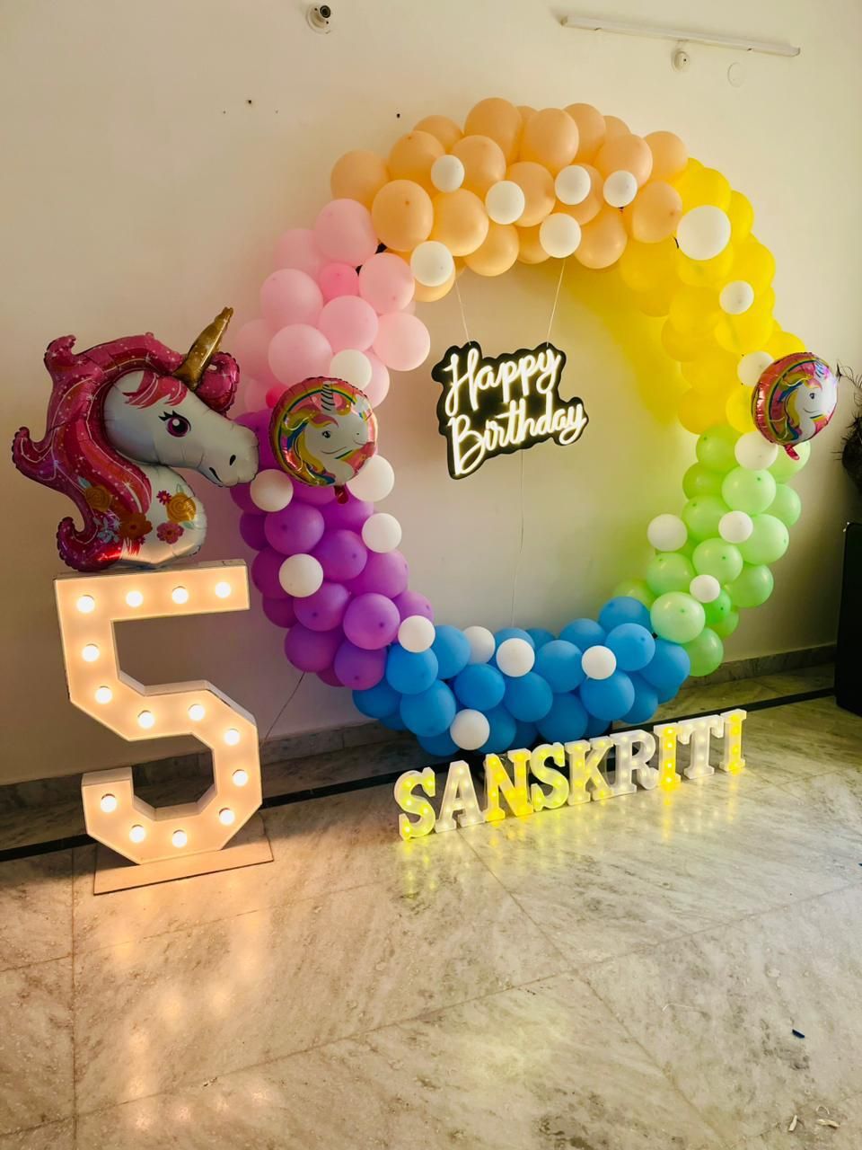 Unicorn theme balloon ring  decoration 