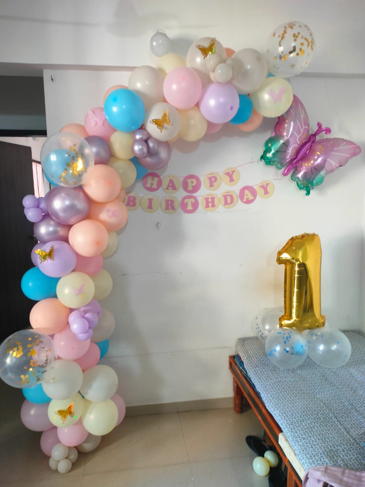 L Shape arch multy colour balloon 