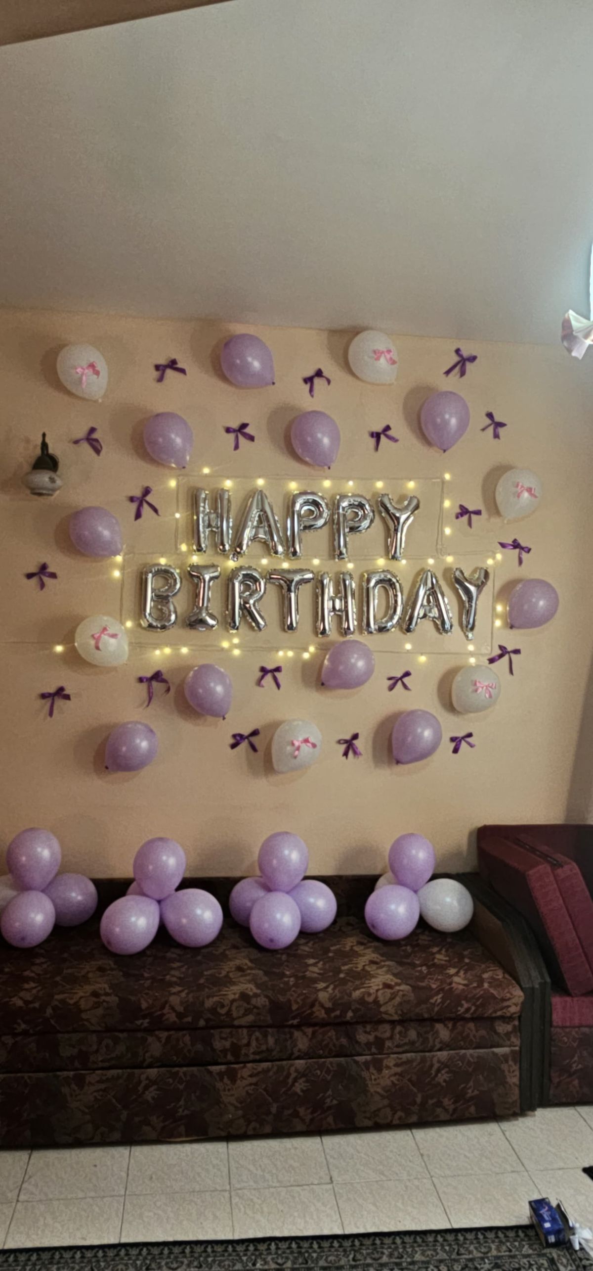 Balloon decoration with light 