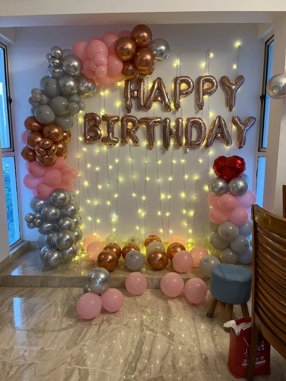 Balloon Arch on wall