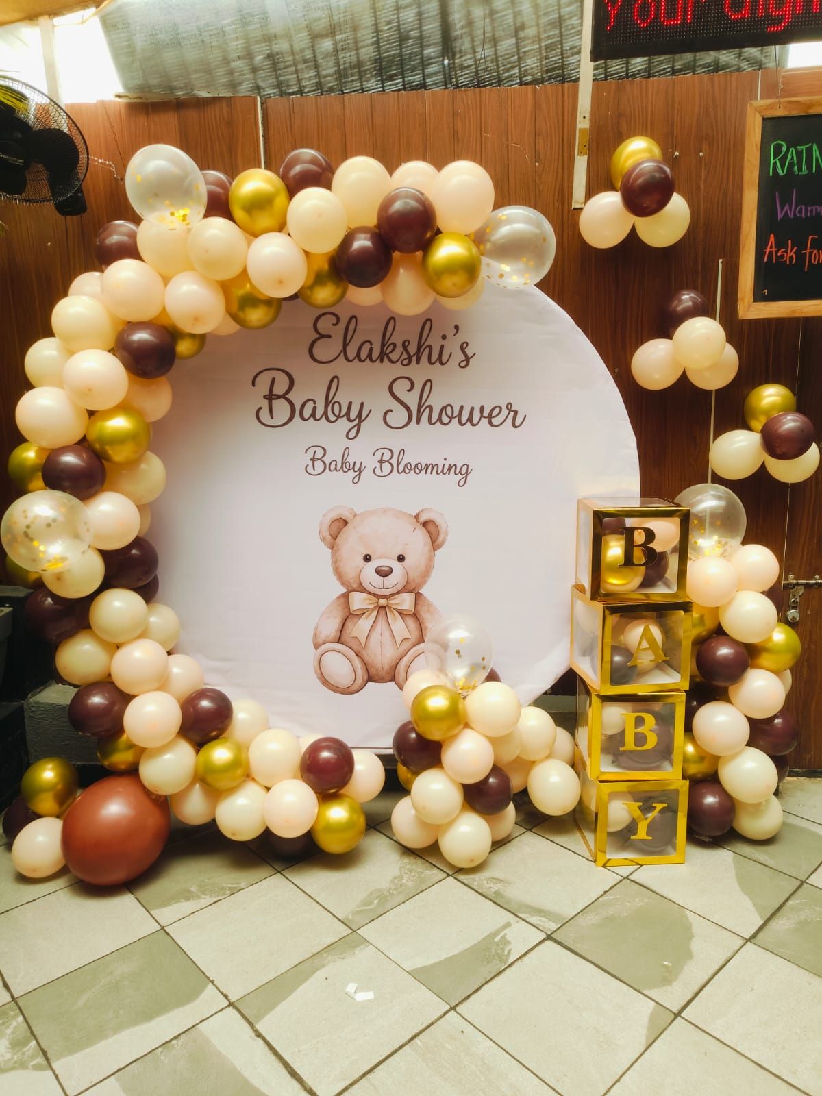 Baby shower Teddy theme decoration on ring 