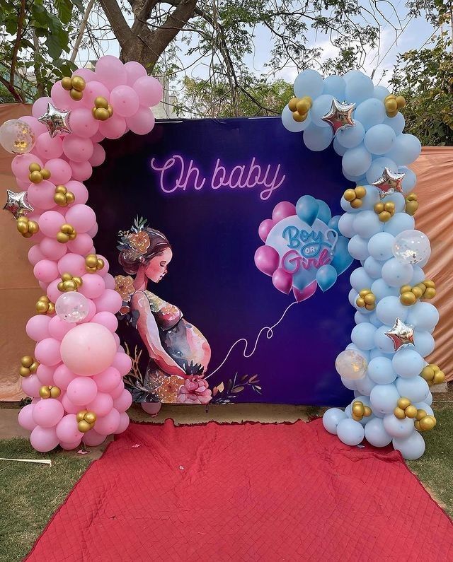 Oh baby decoration with flex in square stand 