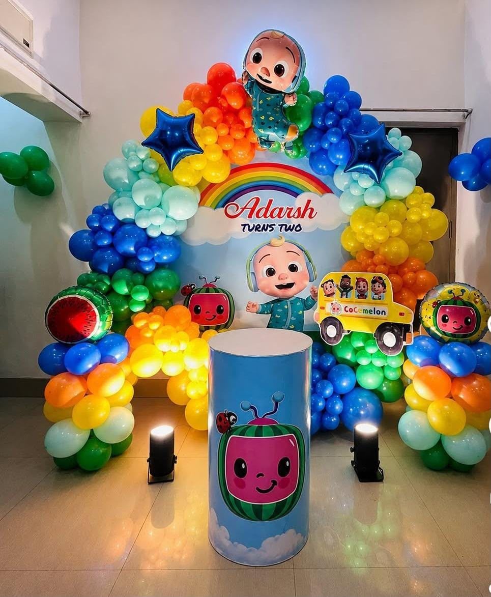 Cocomelon theme balloon decoration with ring 