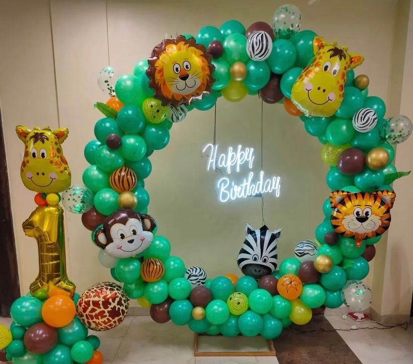 1st birthday decoration jungle theme balloon decoration 