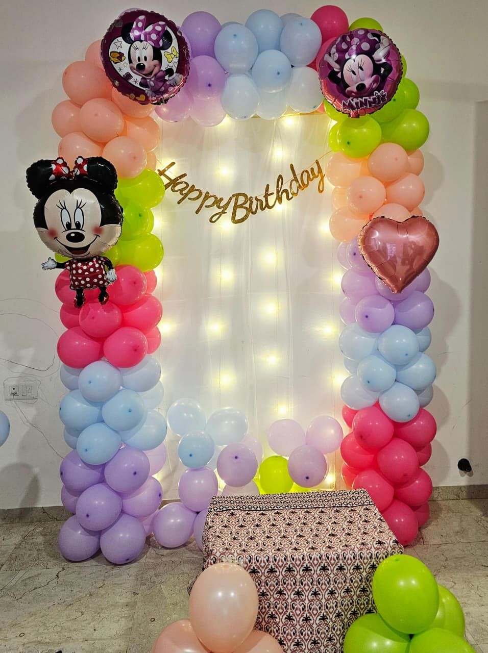 Miky mouse theme birthday decoration arch with light 
