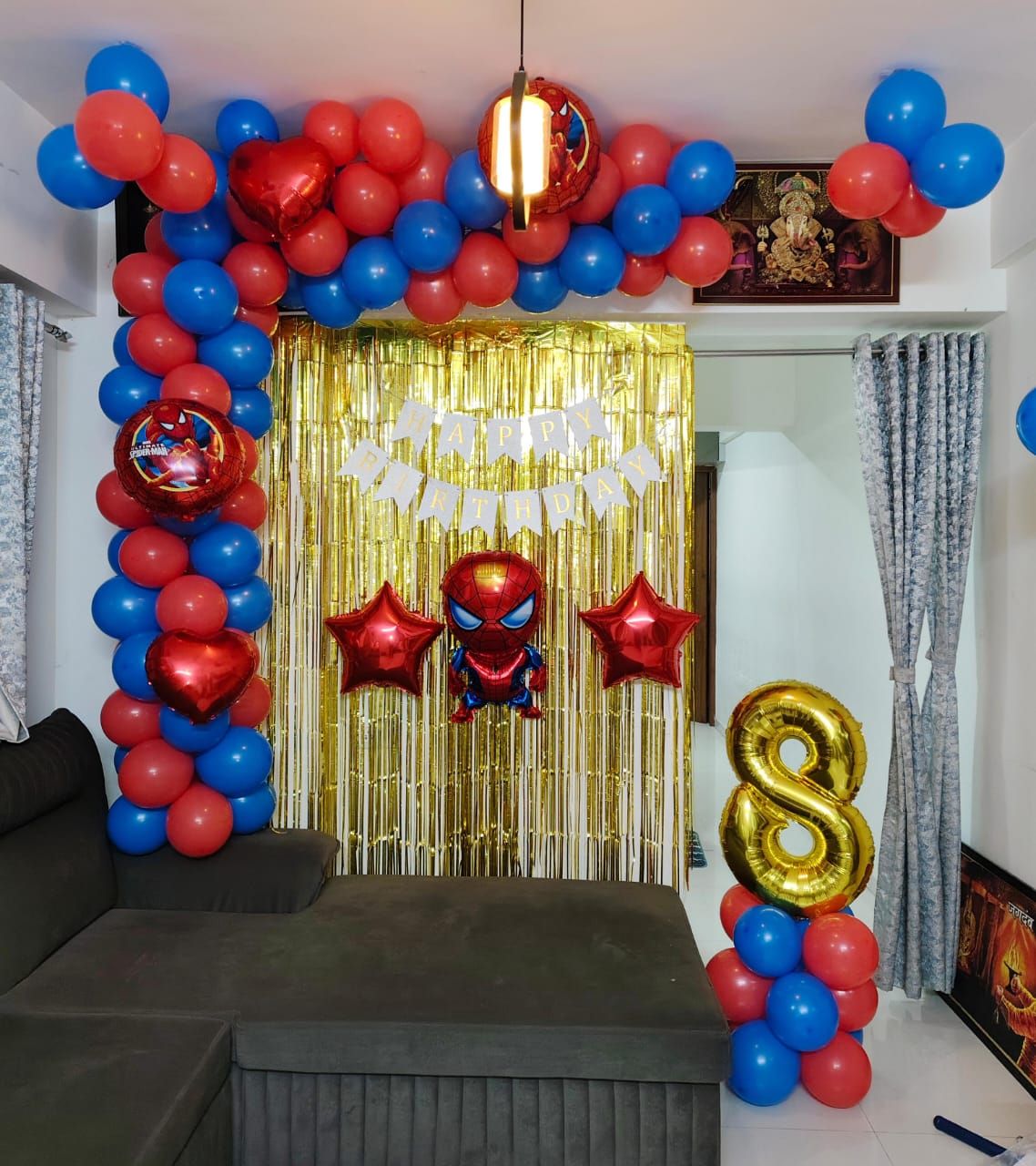Spiderman man theme birthday decoration 