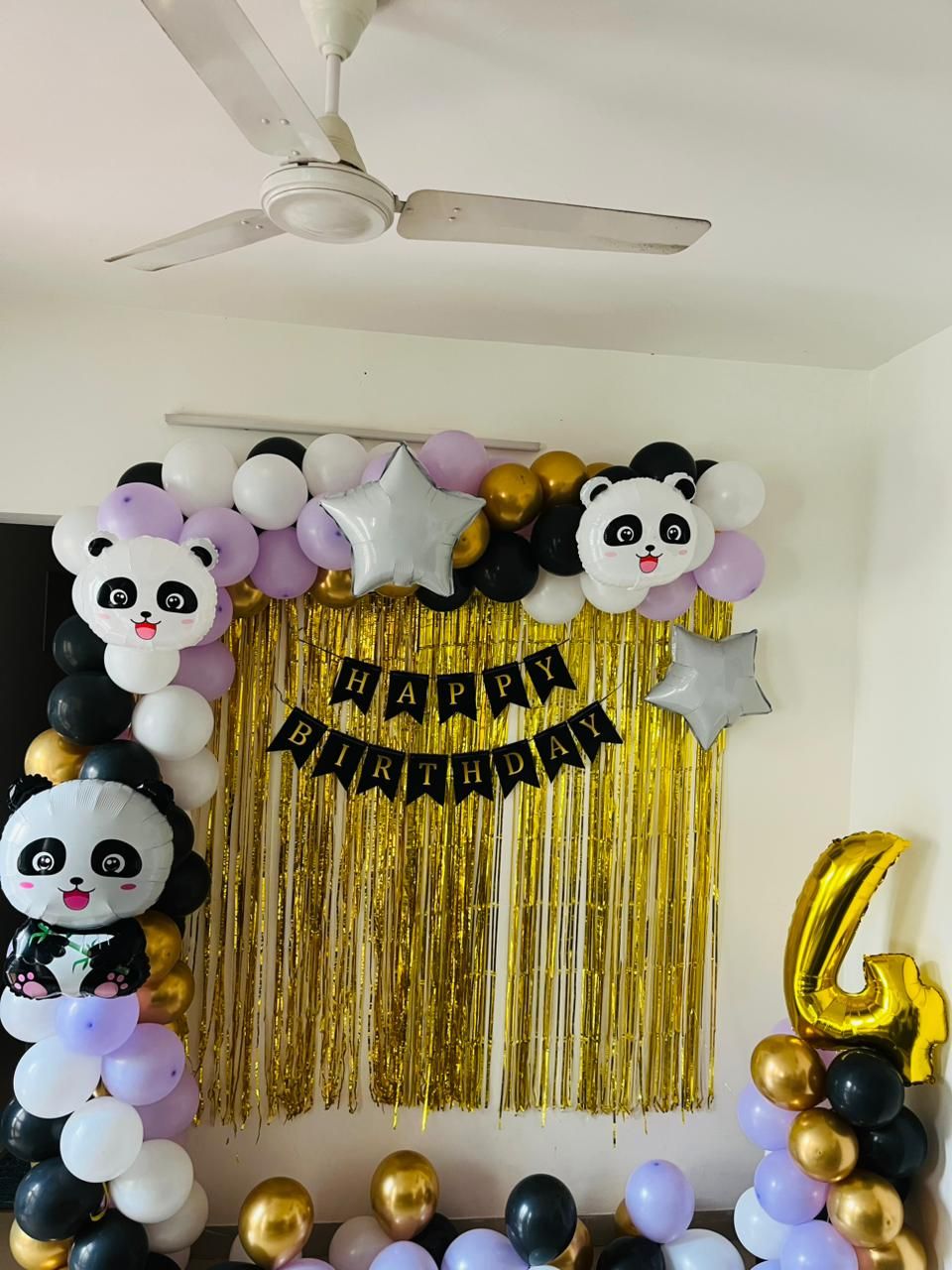 Panda theme birthday decoration arch 
