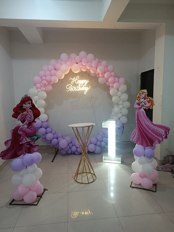 Princess theme birthday decoration 