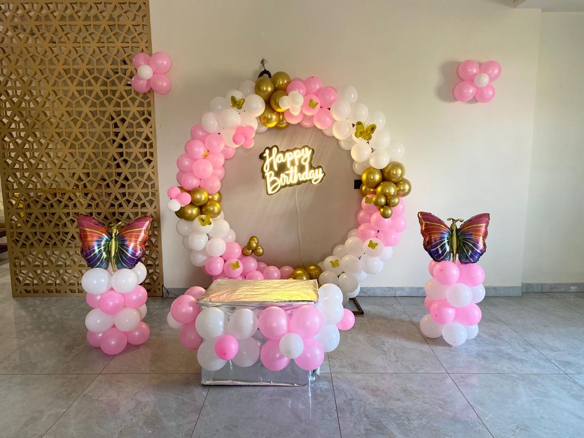 Butterfly balloon decoration for girls birthday 