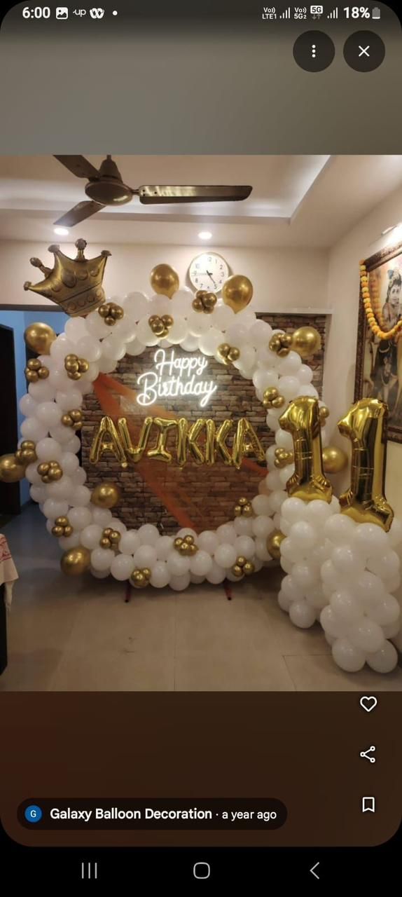 White and golden colour balloon decoration 