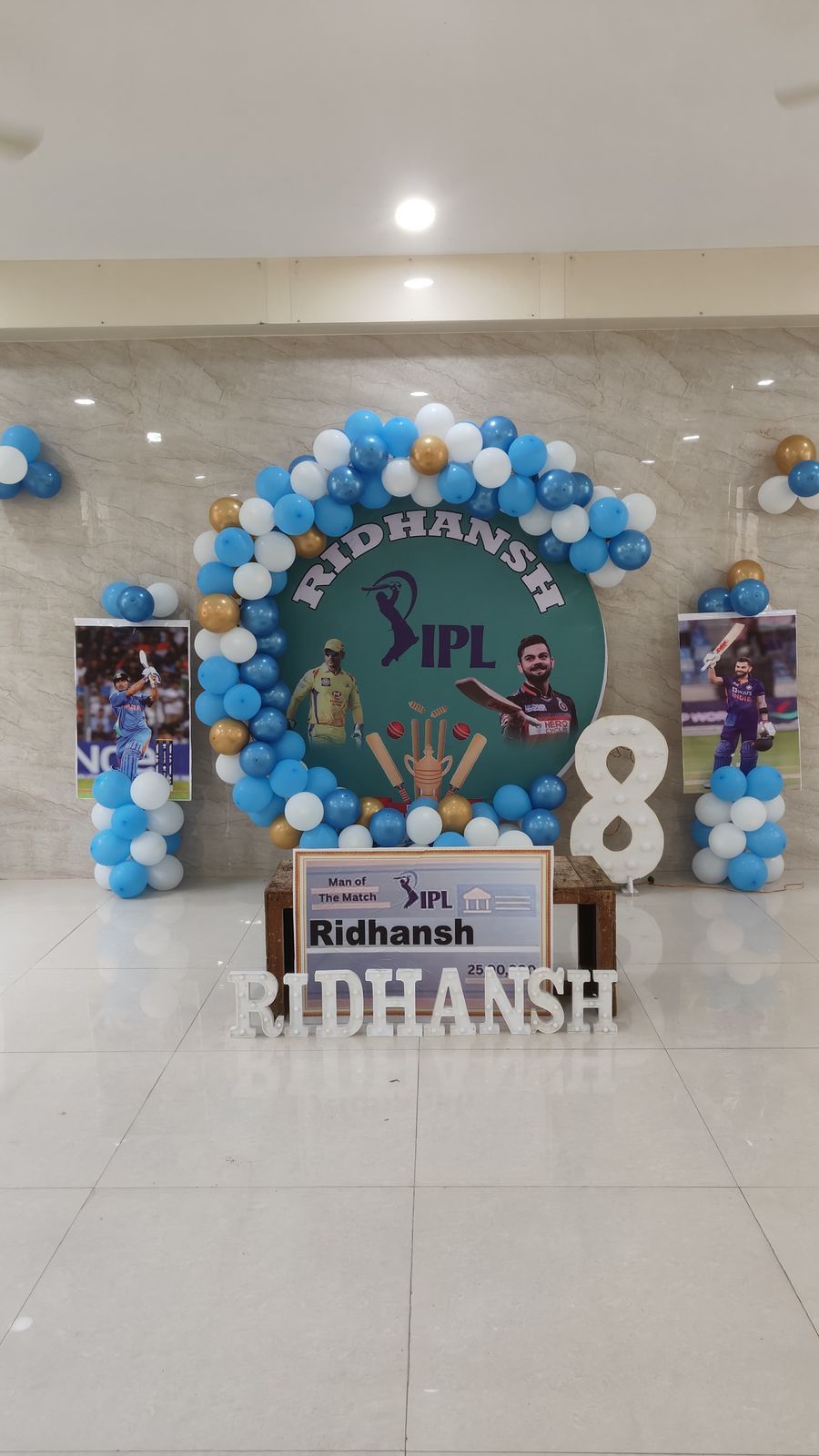 Cricket theme birthday decoration 